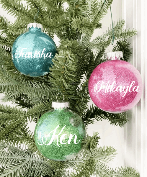 Small Custom Glitter Ornaments