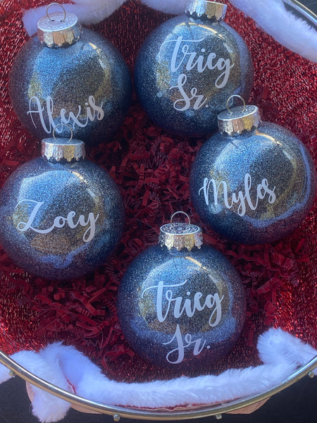 Medium Custom Glitter Ornaments