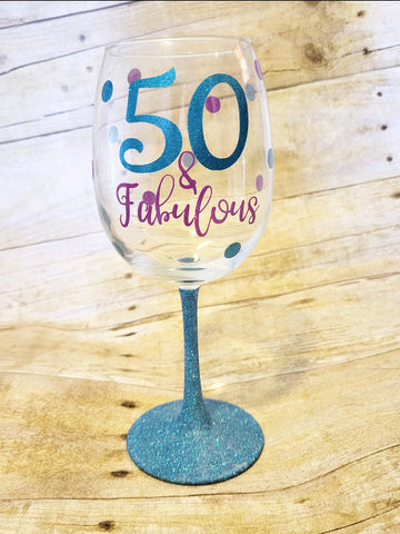 Custom Glitter Wine Glass