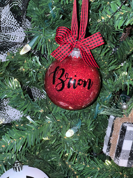 Medium Custom Glitter Ornaments