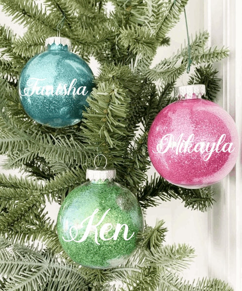 Medium Custom Glitter Ornaments